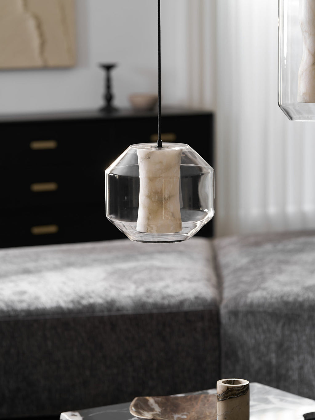 Alabaster Glass Cylinder Pendant Light – product view 53