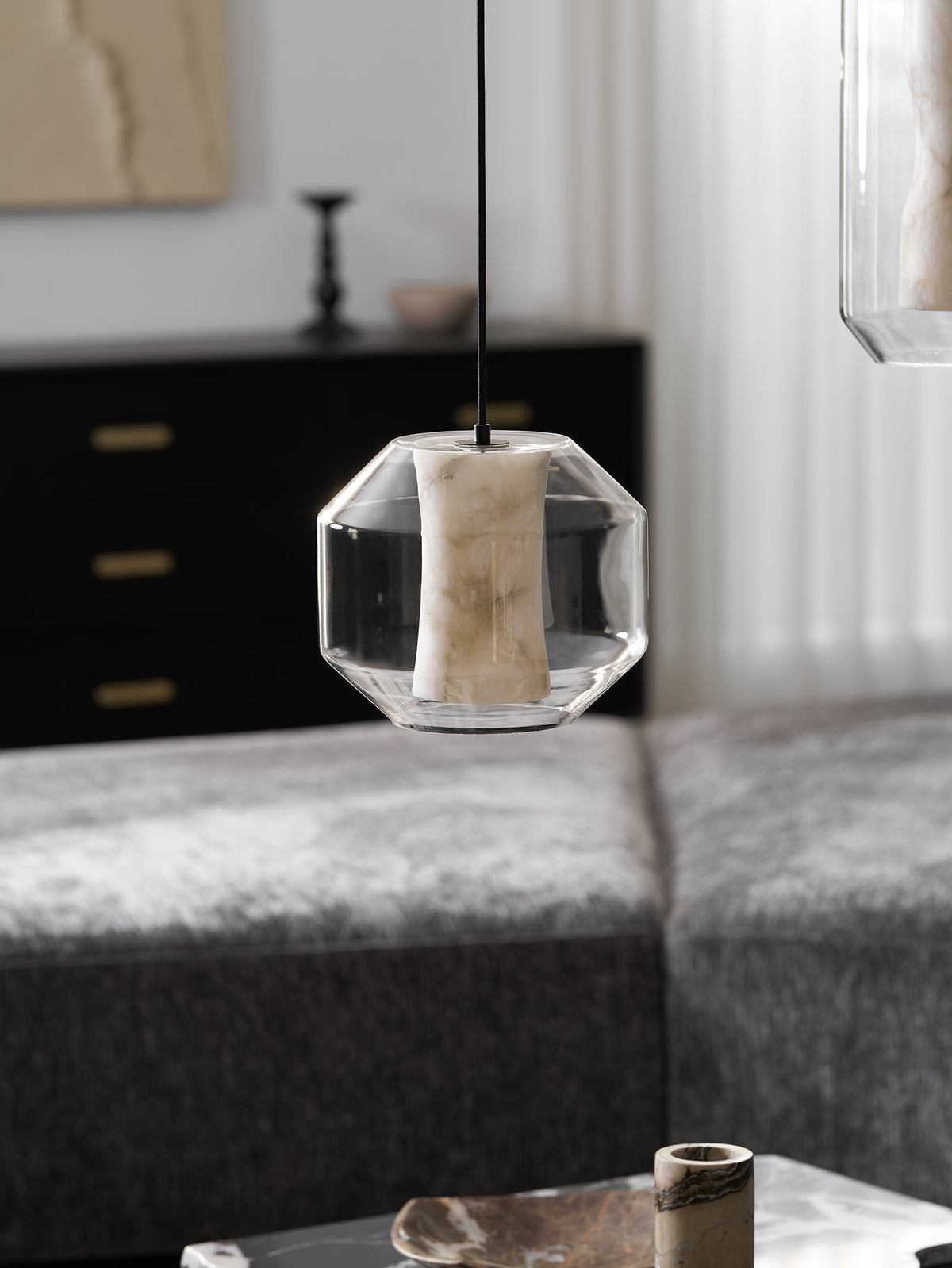 Alabaster Glass Cylinder Pendant Light – product view 53