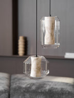 Alabaster Glass Cylinder Pendant Light – product view 54