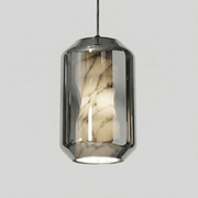 Smoke grey & White Iranian alabaster