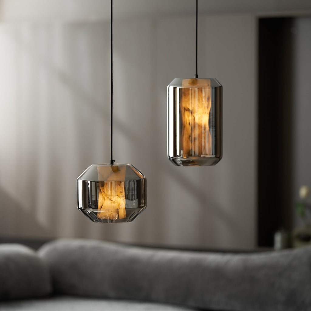 Alabaster Glass Cylinder Pendant Light – product view 91