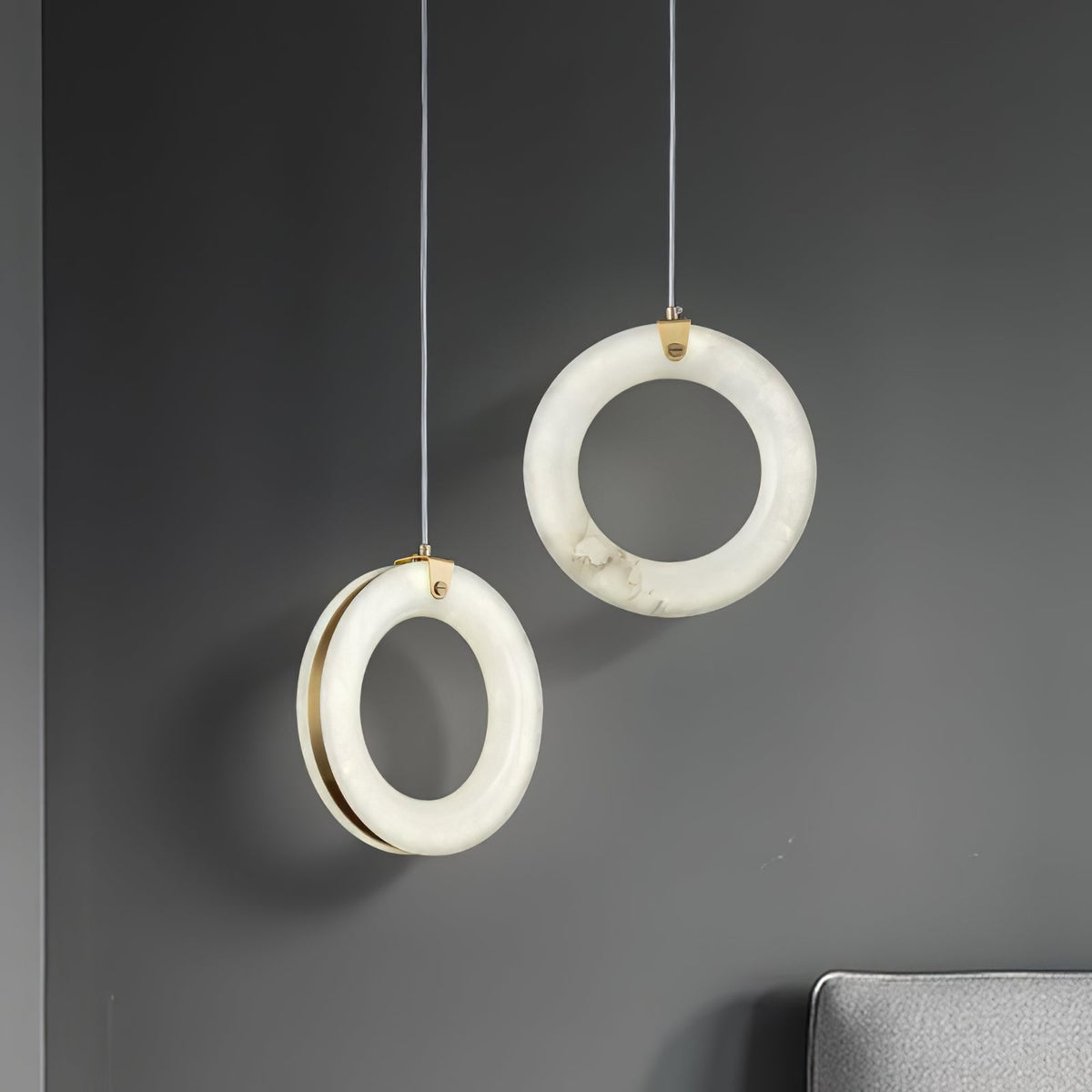 Alabaster Ring Pendant Light – product view 10