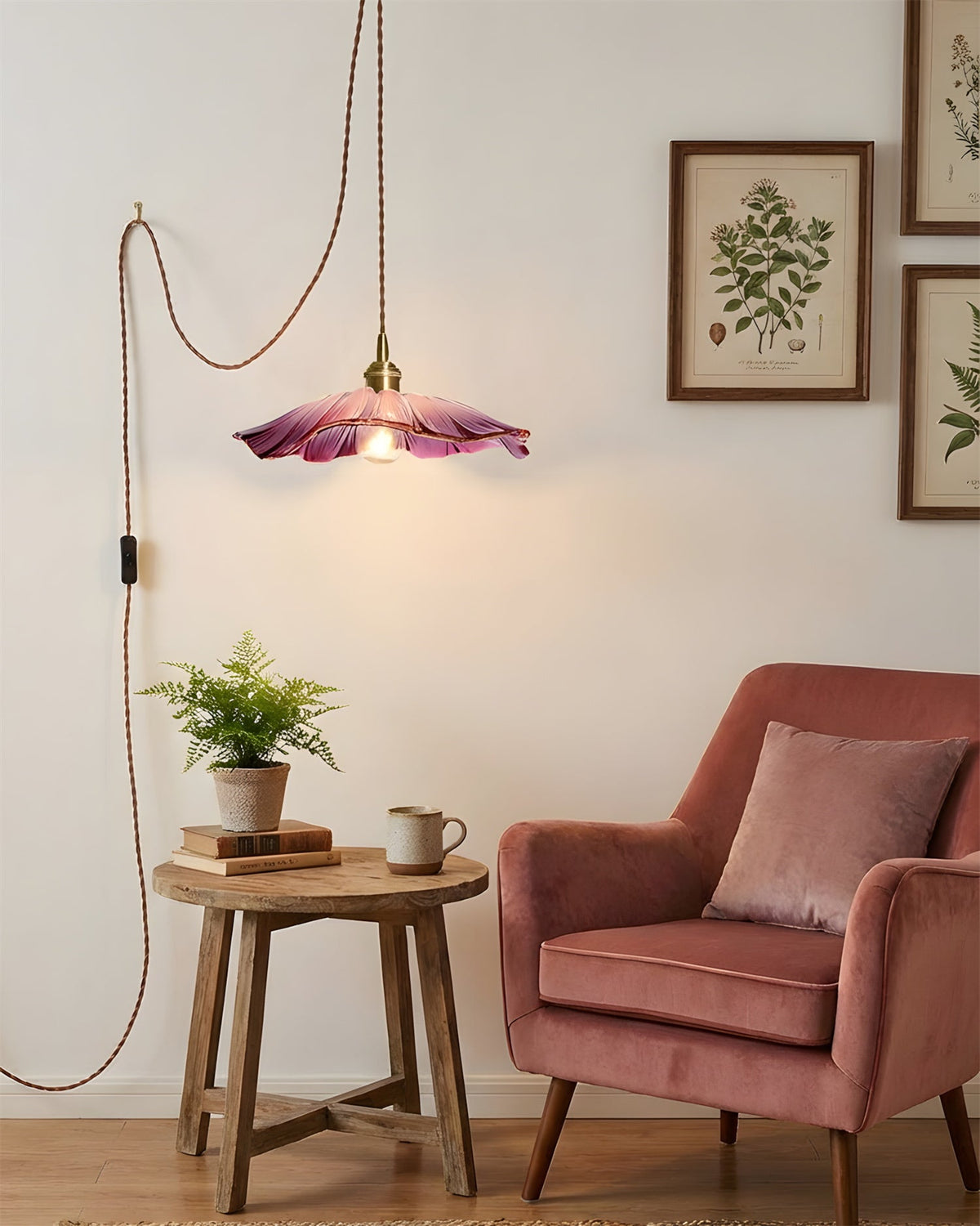 Flower Glass Plug In Pendant Lamp — product view 13