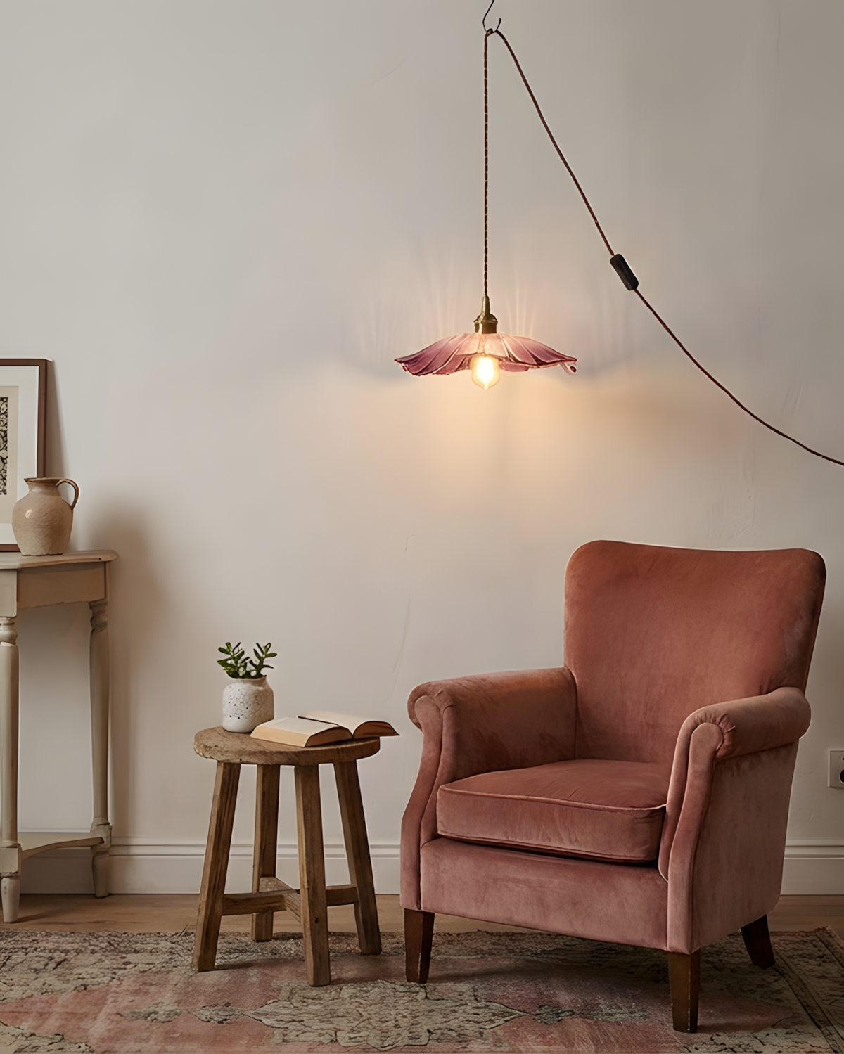 Flower Glass Plug In Pendant Lamp — product view 15