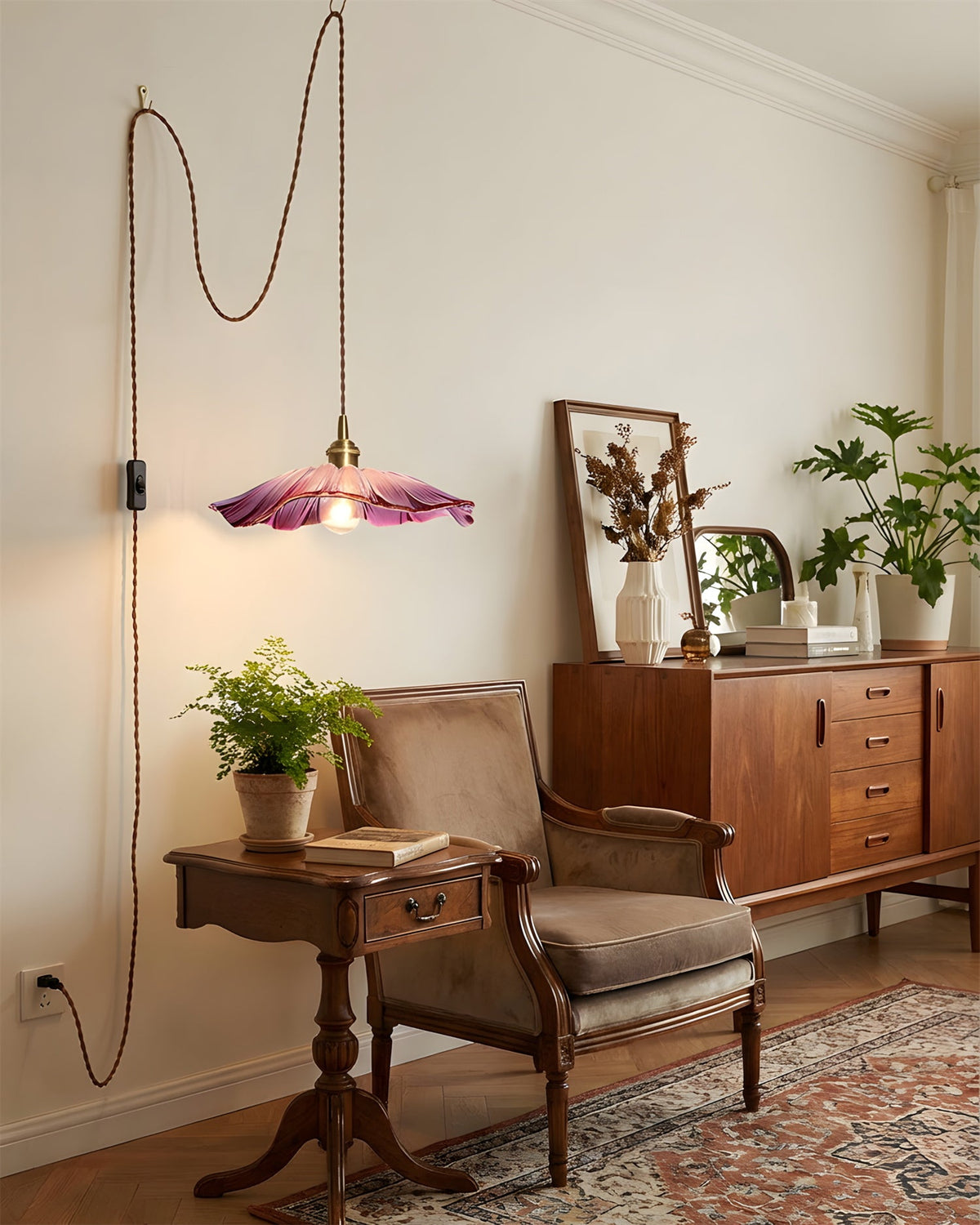 Flower Glass Plug In Pendant Lamp — product view 18