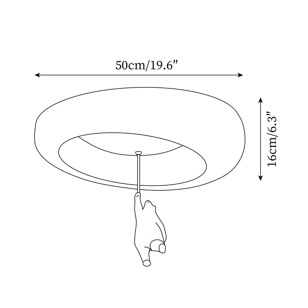 Kami Little Bear Glass Ceiling Light — product view 5