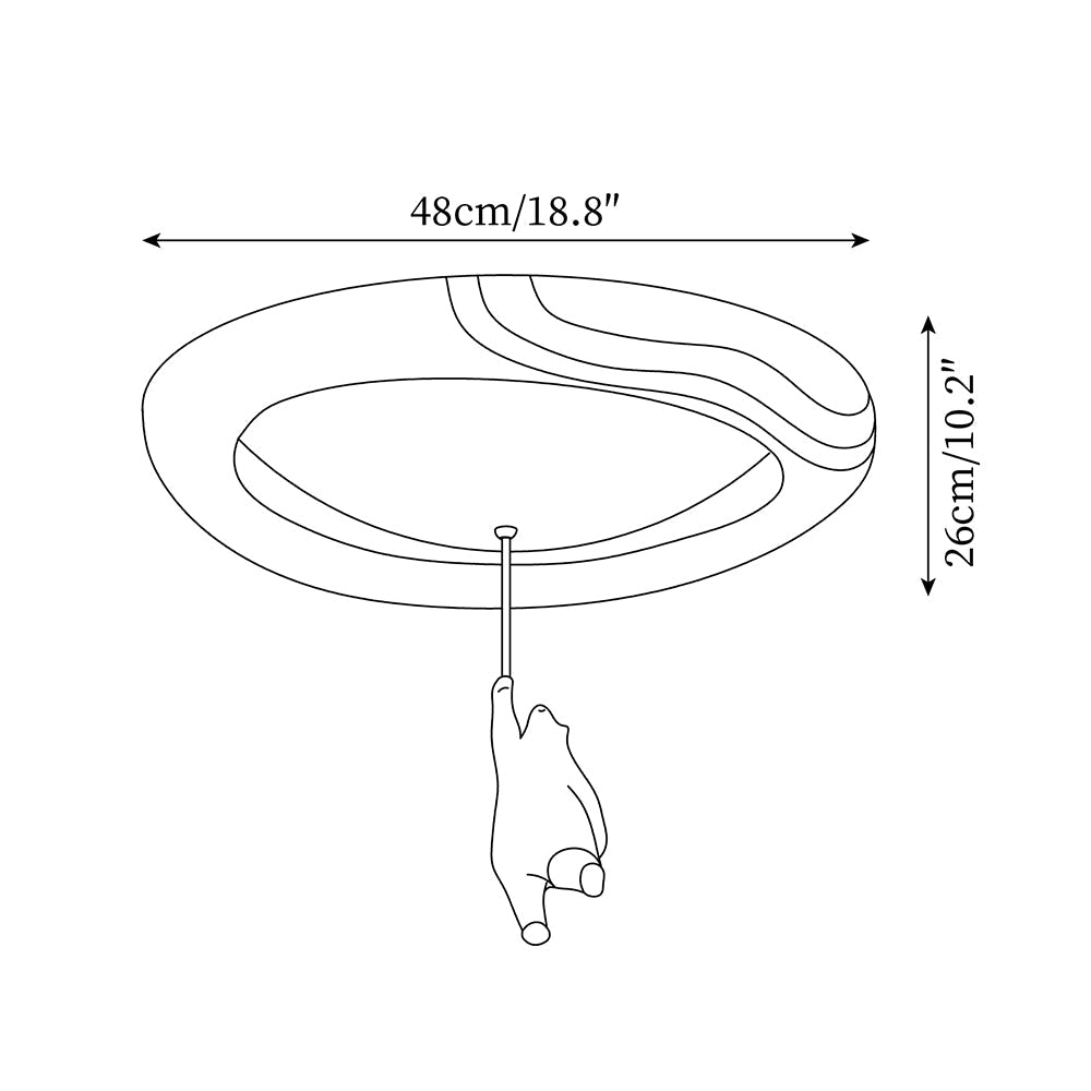 Kami Little Bear Glass Ceiling Light — product view 6