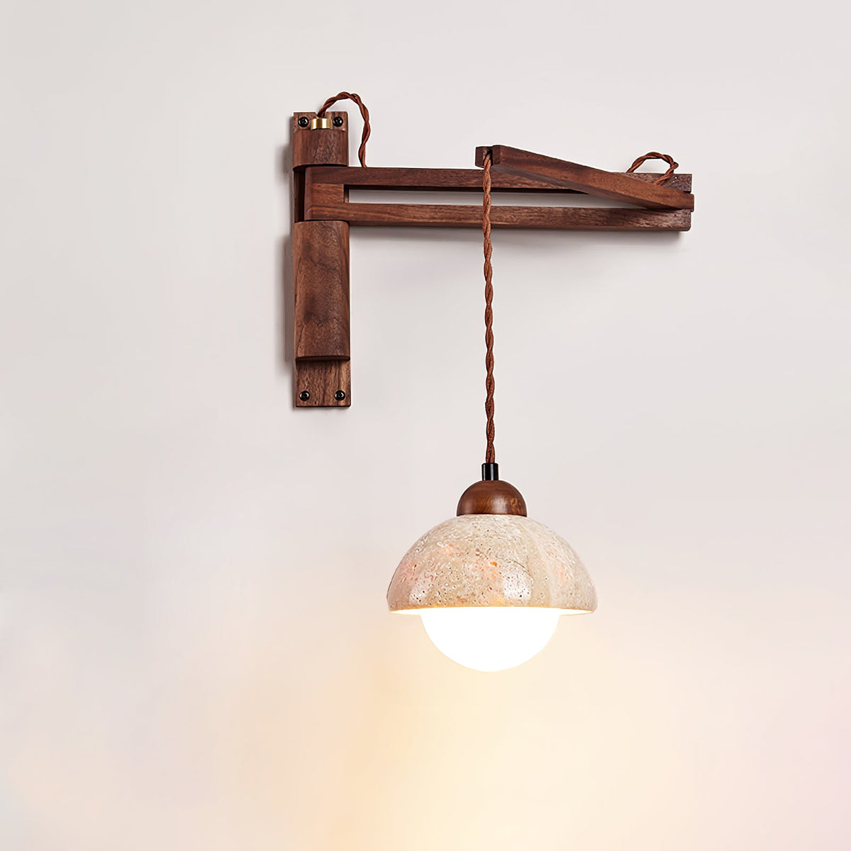 Adjustable Travertine Dome Wall Sconce — product view 8