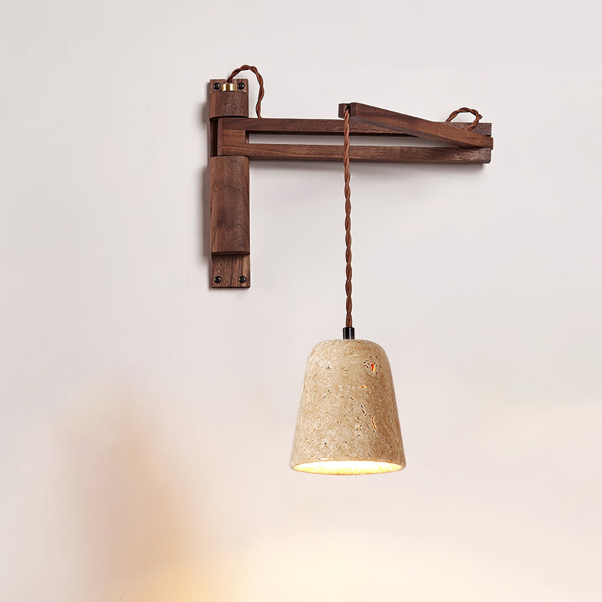 Adjustable Travertine Dome Wall Sconce — product view 9