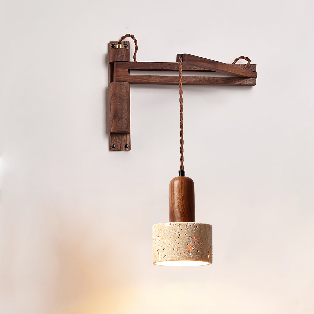 Adjustable Travertine Dome Wall Sconce — product view 12