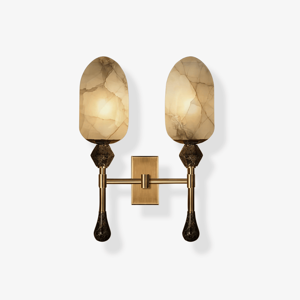 Alabaster Obelisk Double Alabaster Sconce – product view 1