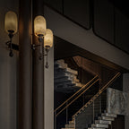 Alabaster Obelisk Double Alabaster Sconce – product view 3