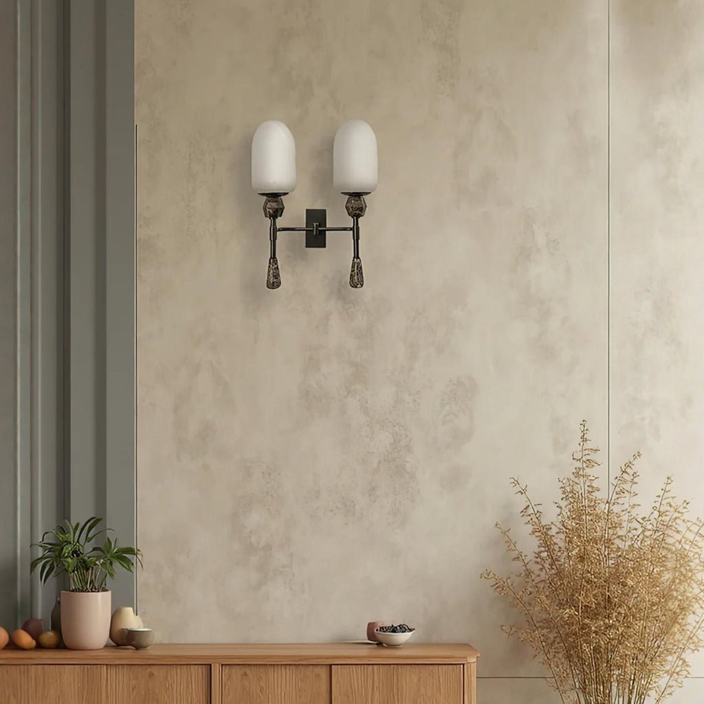 Alabaster Obelisk Double Alabaster Sconce – product view 14