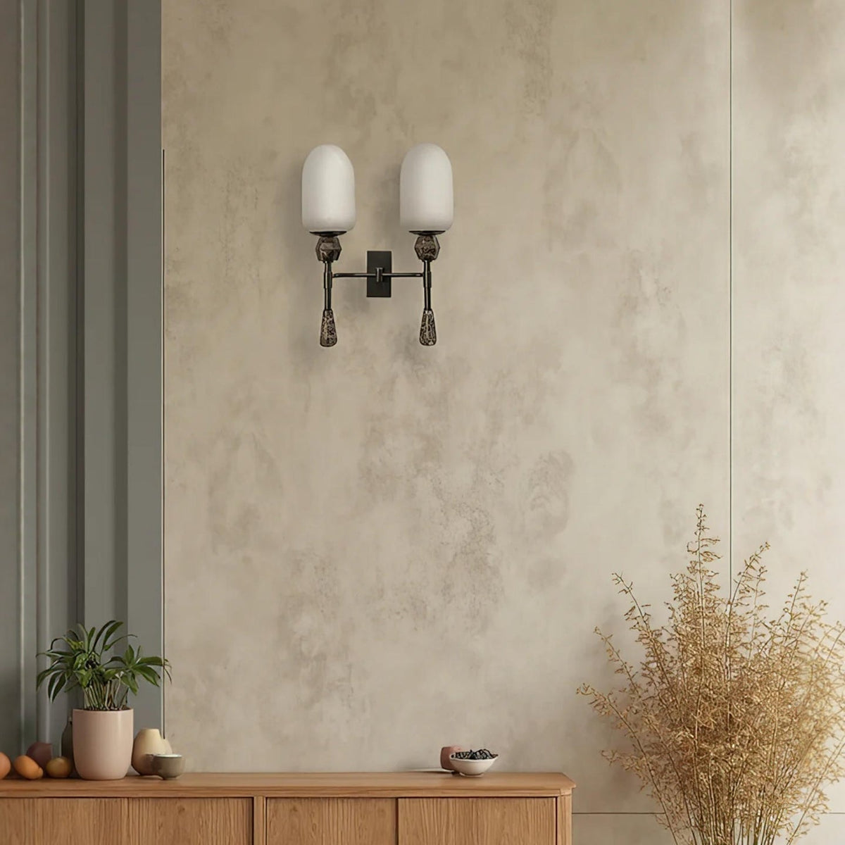 Alabaster Obelisk Double Alabaster Sconce – product view 14