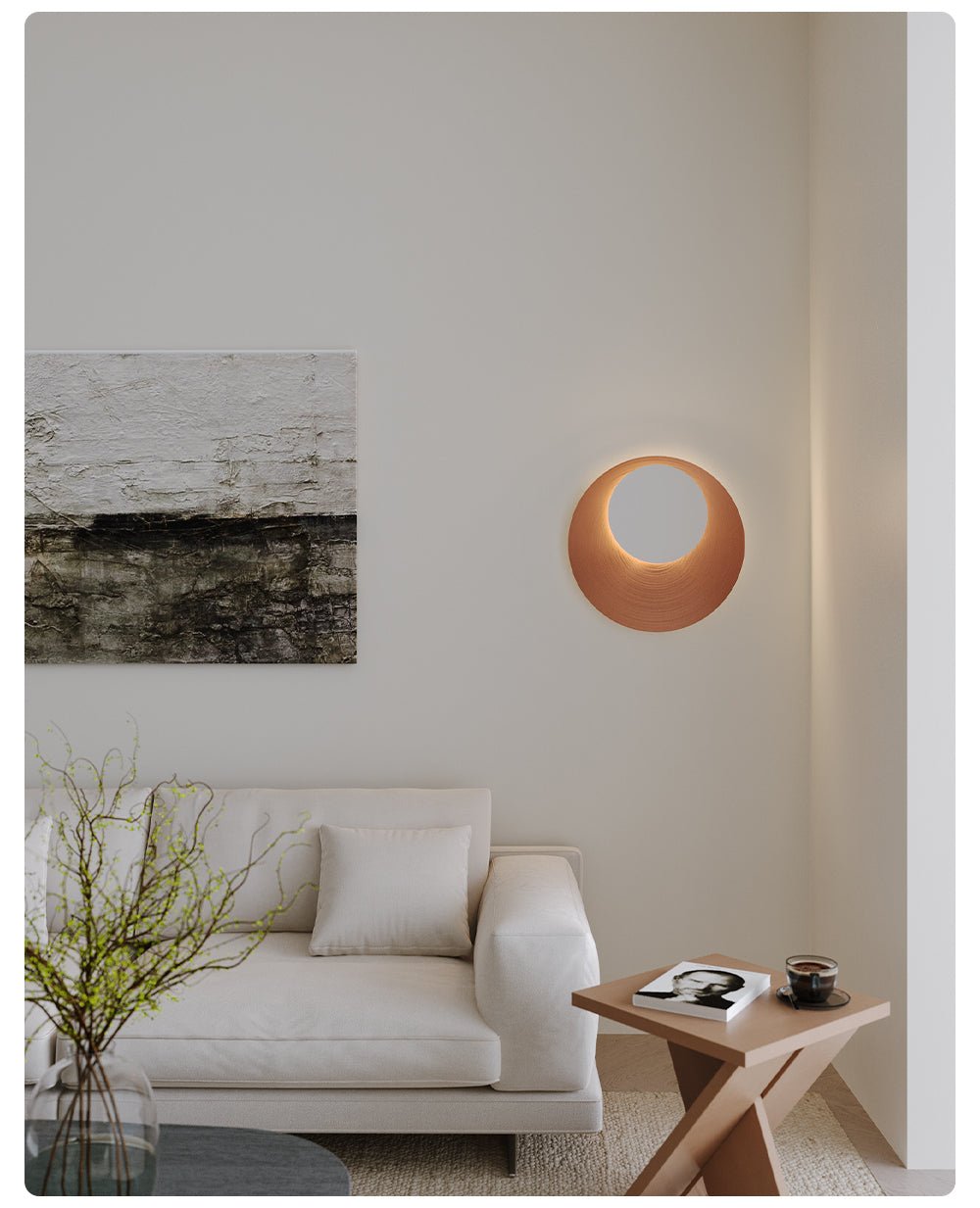 Abstract Circular Crescent Wall Sconce — product view 6