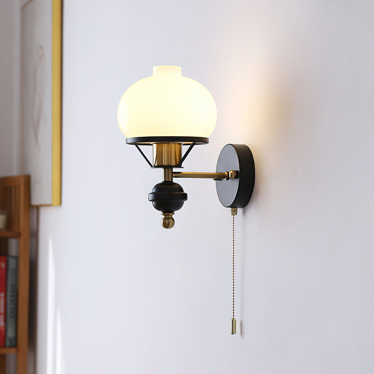 Black Enya Glass Wall Light — product view 2