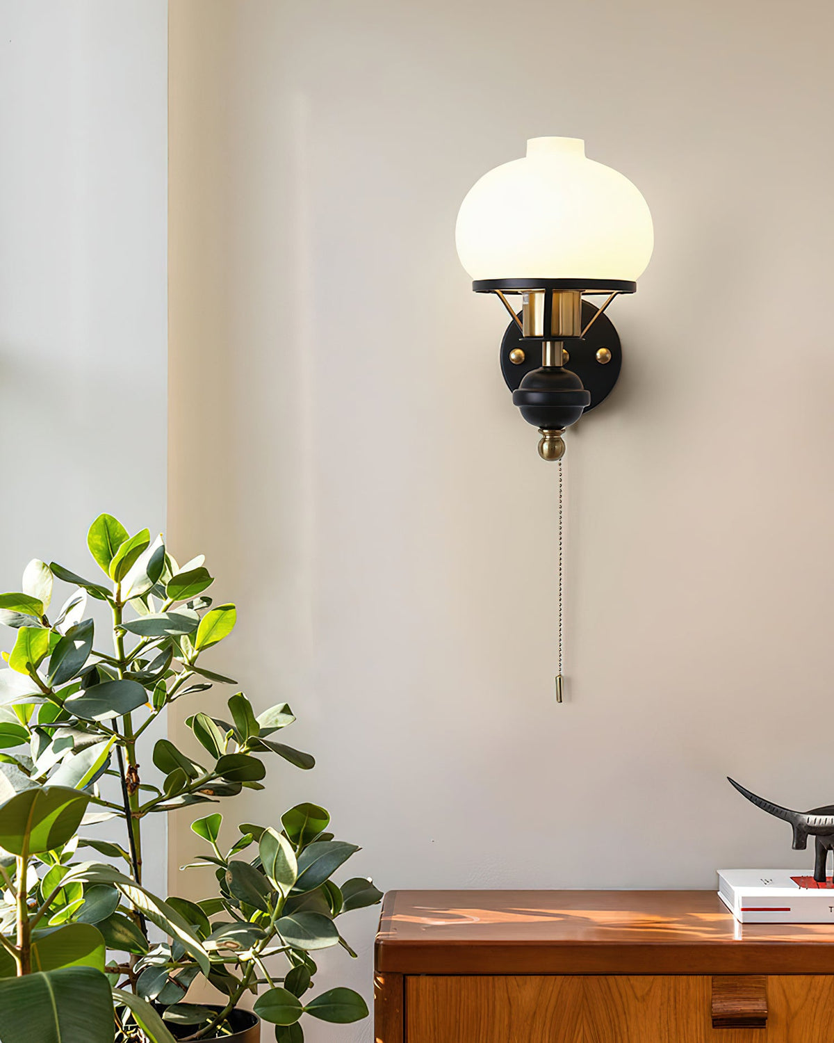 Black Enya Glass Wall Light — product view 4
