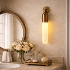 Alabaster Sculpted Tube Wall Sconce – product view 3