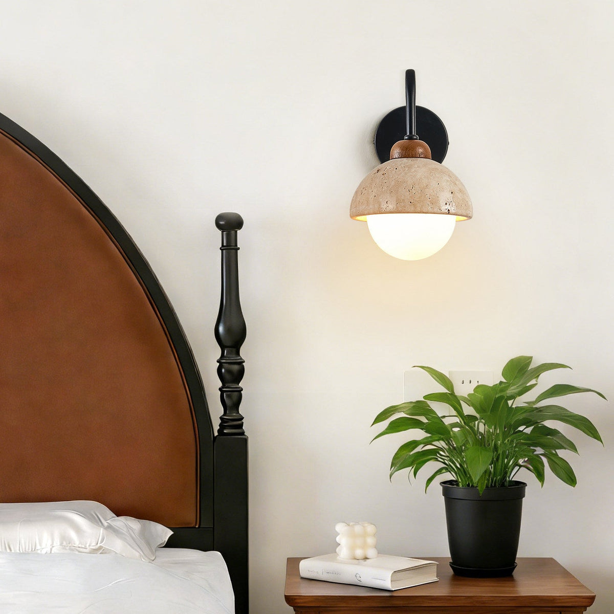 Celestia Travertine Wall Light – product view 3