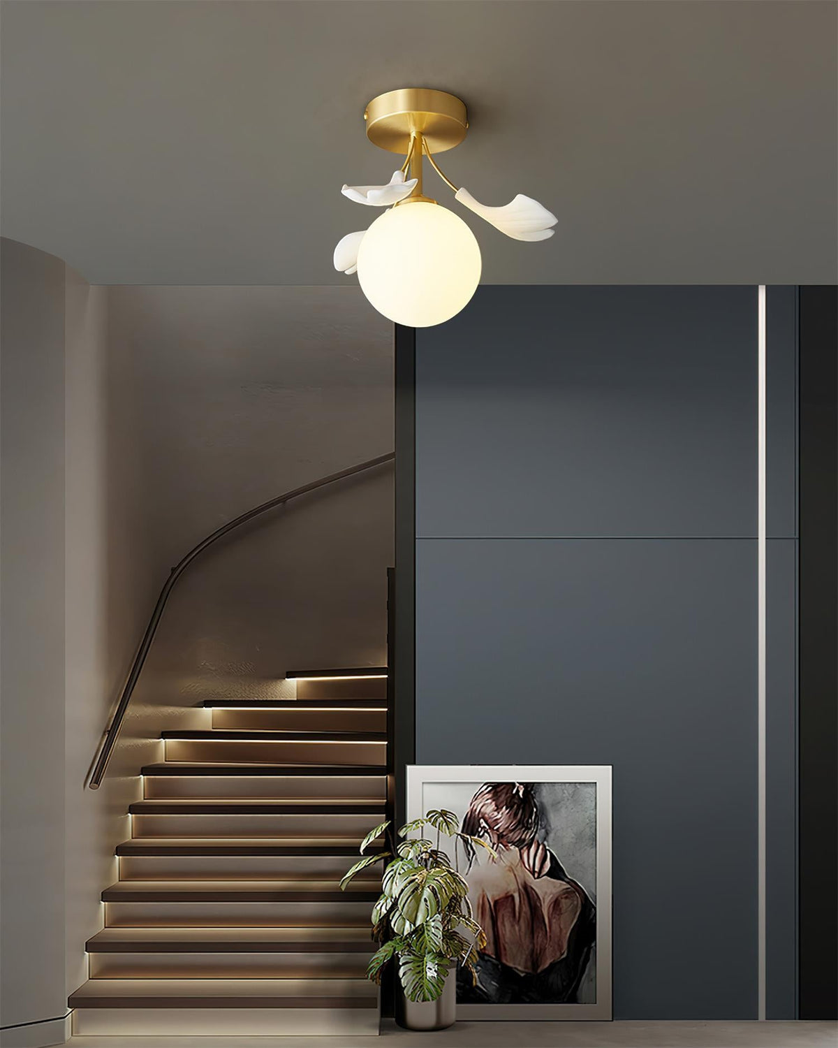Ginkgo Rosalia Glass Ceiling Light — product view 6