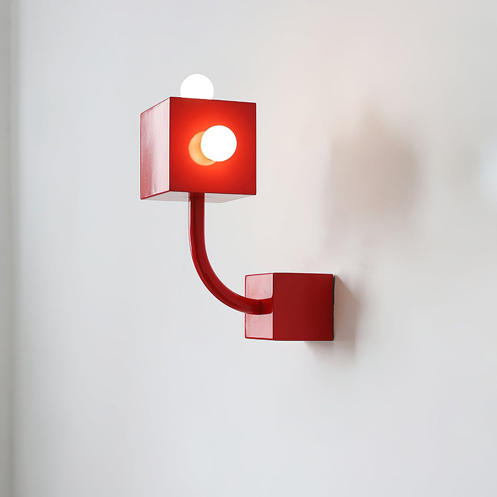 Red Cube Metal Wall Lamp — product view 7