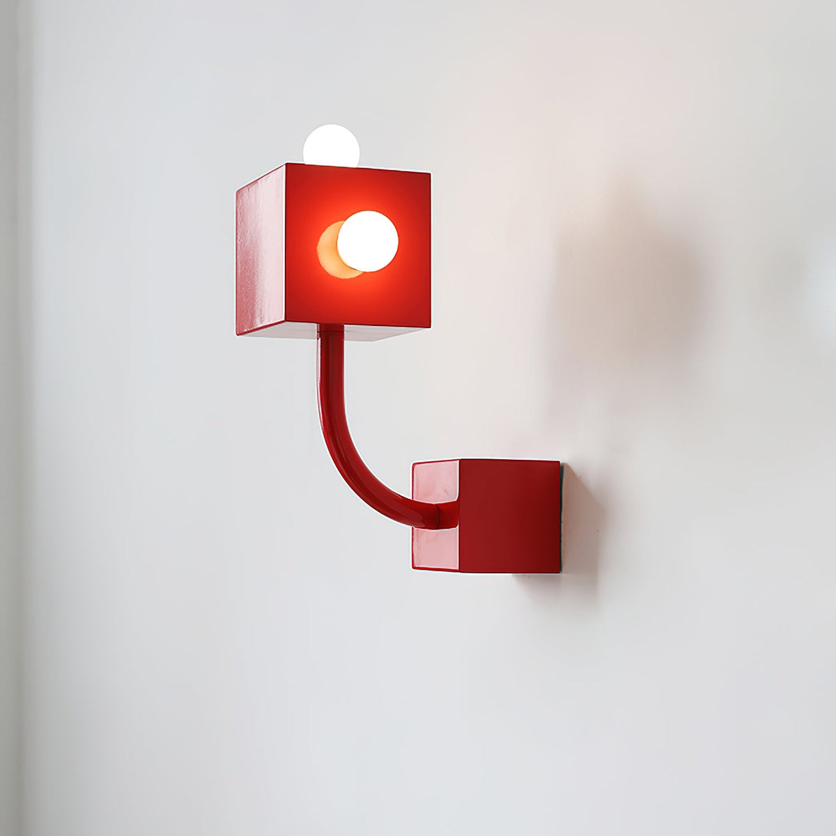 Red Cube Metal Wall Lamp — product view 7