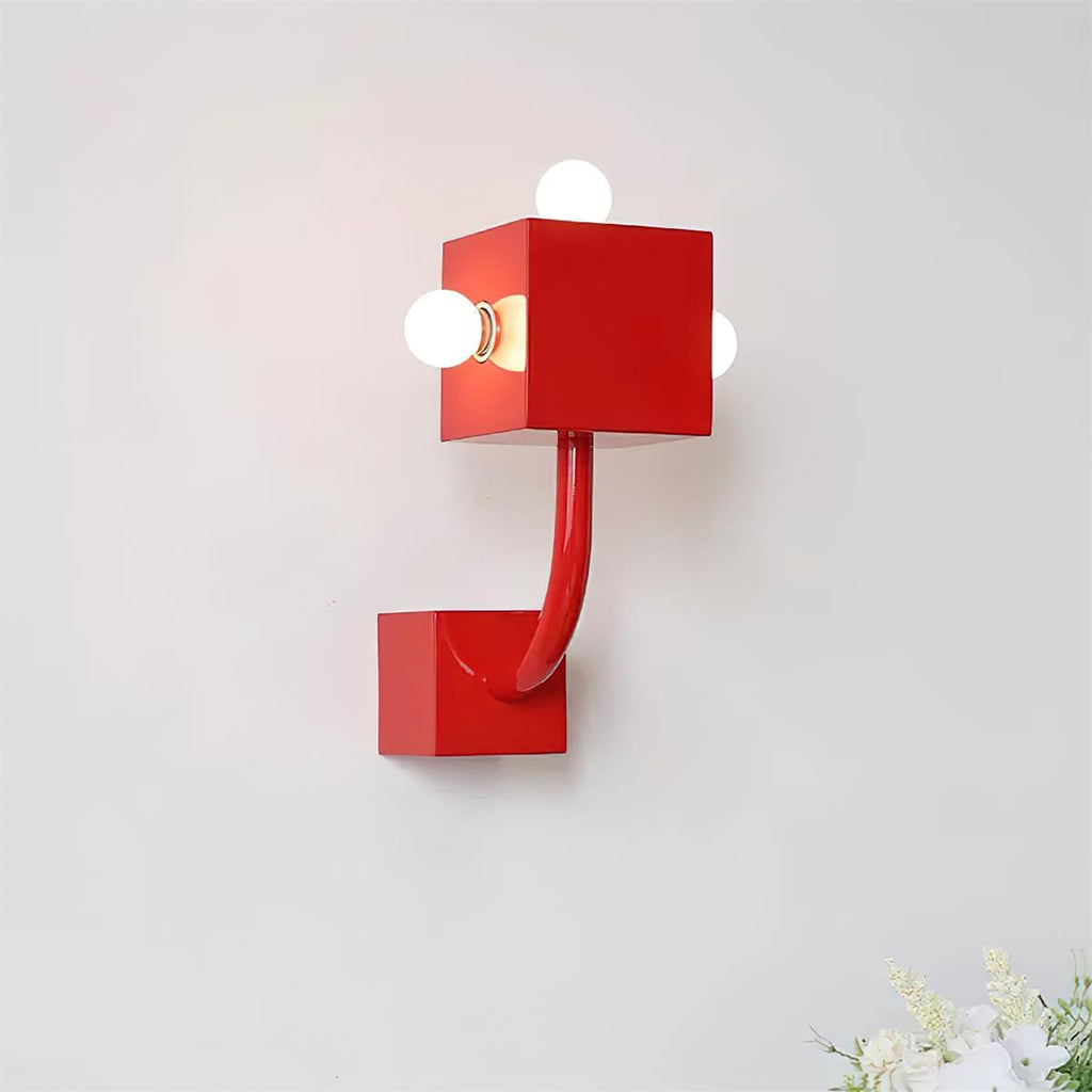 Red Cube Metal Wall Lamp — product view 10