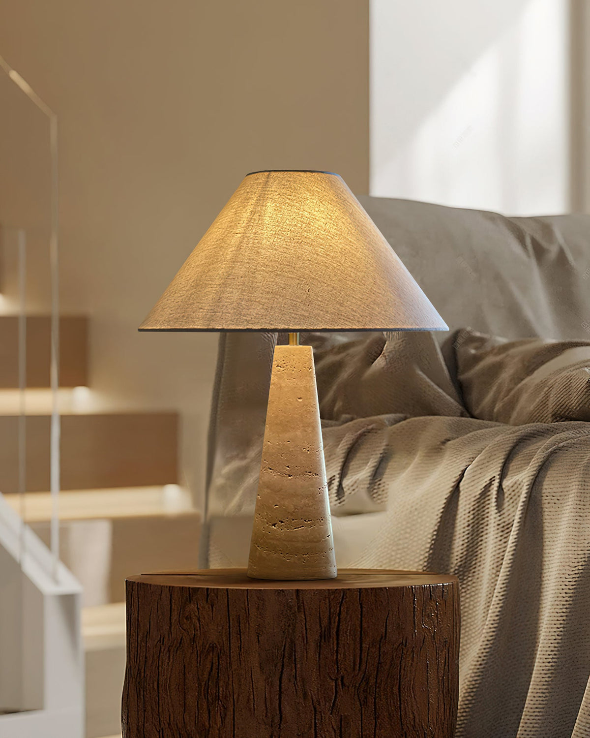 Lulu Travertine Table Lamp — product view 3