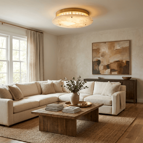 Alabaster Disc Ceiling Lamp – product view 2