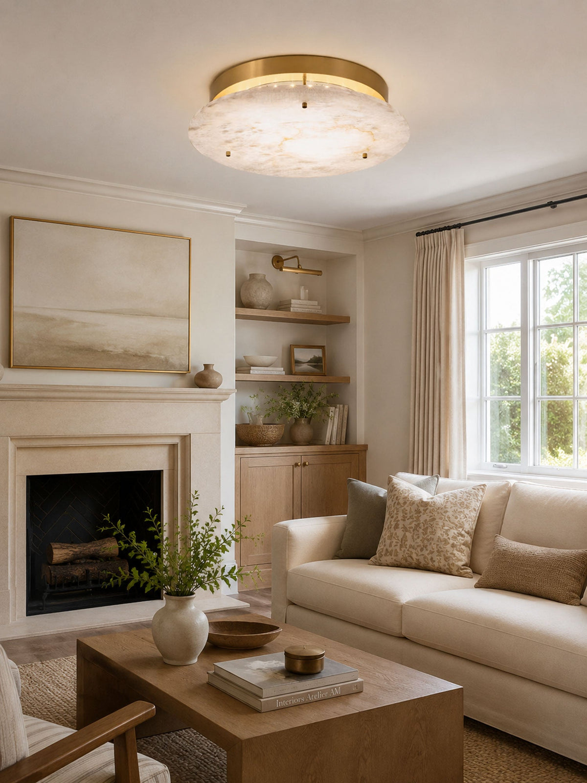 Alabaster Disc Ceiling Lamp – product view 10