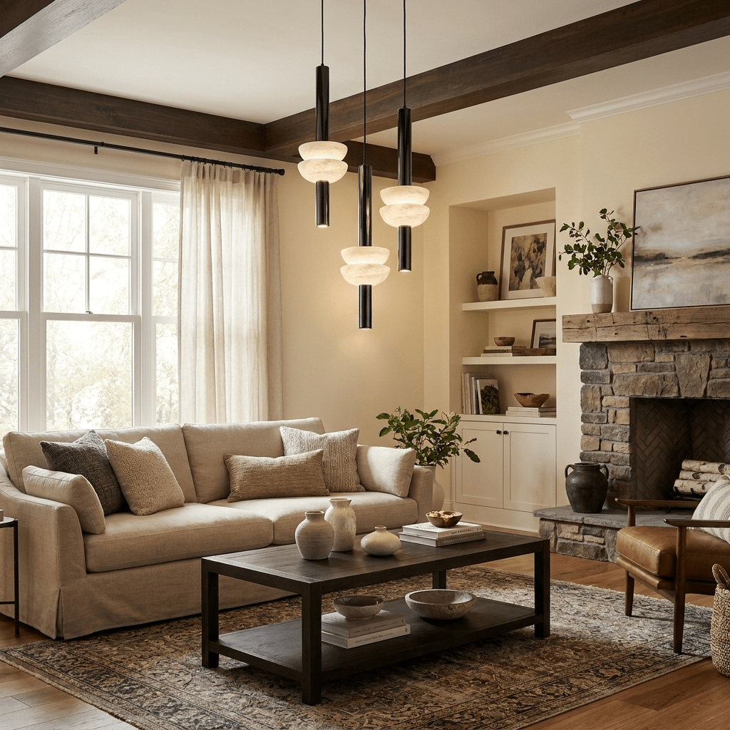 Alabaster Column Pendant Lamp – product view 4