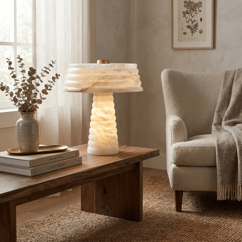 Alabaster Layered Table Lamp – product view 2