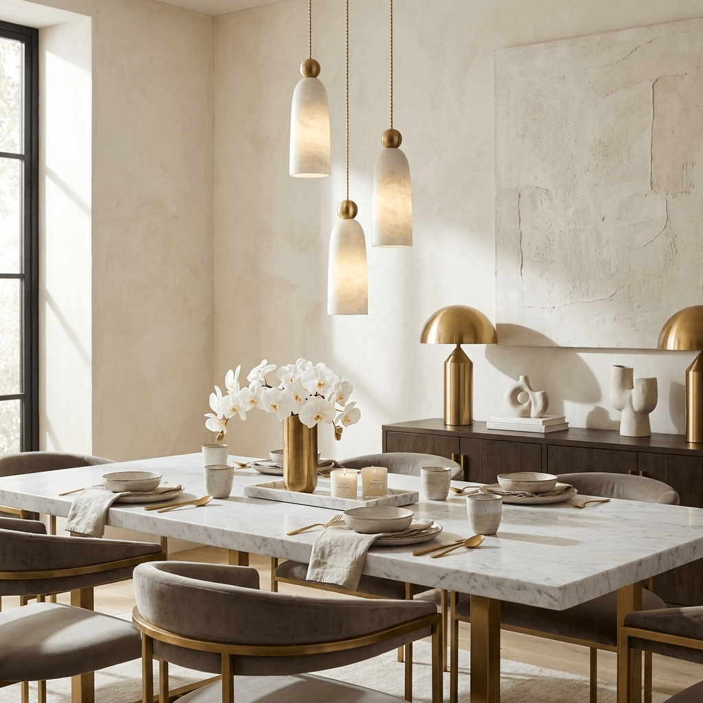 Alabaster Bell Cluster Pendant Lamp – product view 4