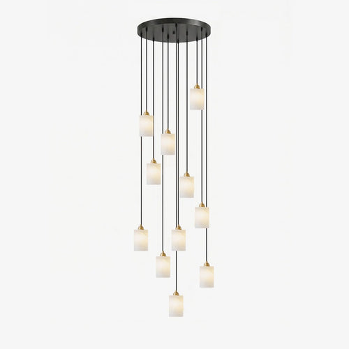 Alabaster Cylinder Cluster Chandelier – product view 1