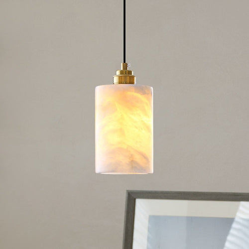 Alabaster Cylinder Cluster Chandelier – product view 2