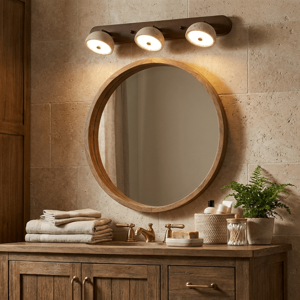 Adjustable Travertine Dome Vanity Light — product view 2