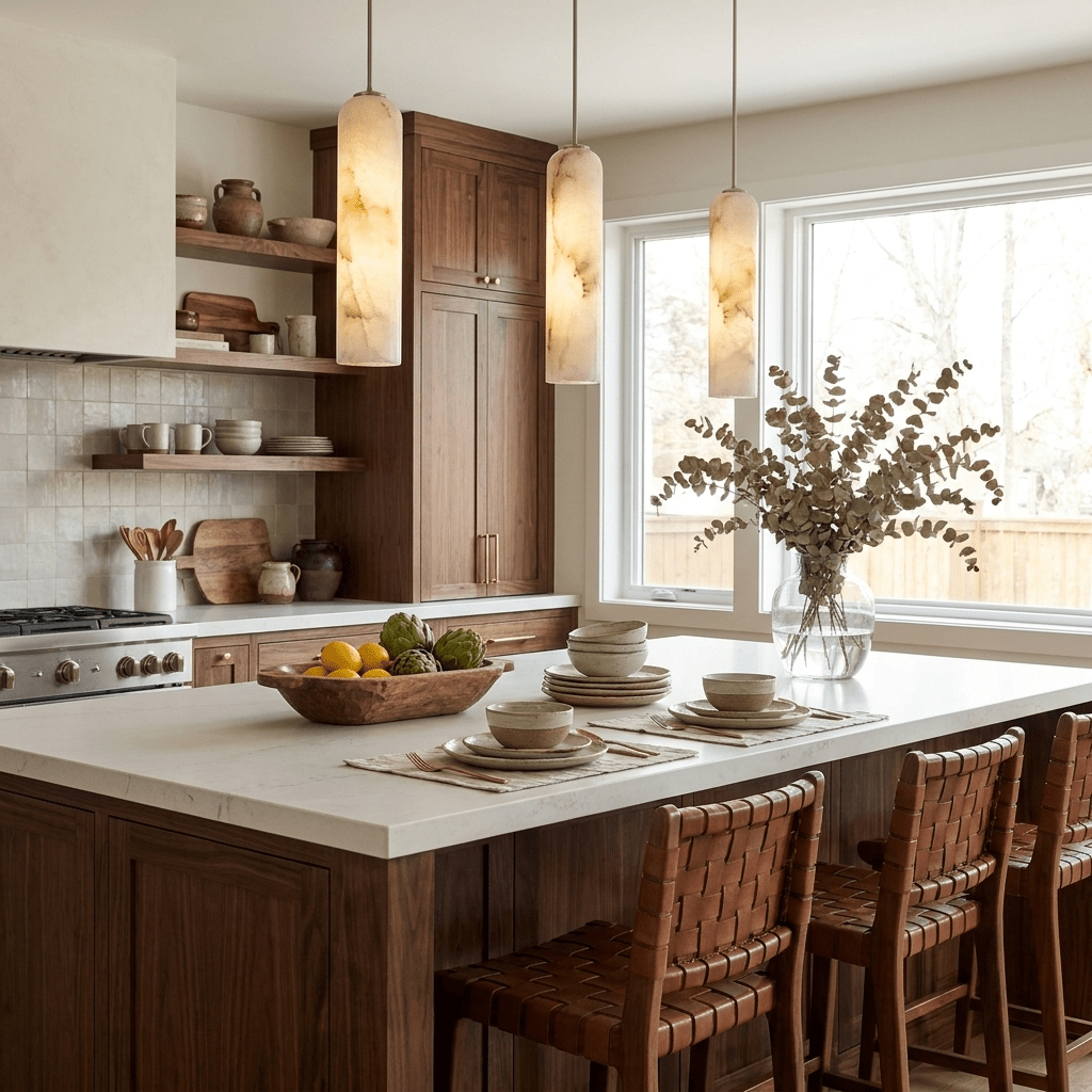 Alabaster Cylinder Pendant Light – product view 4