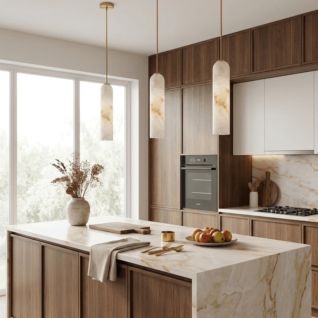 Alabaster Cylinder Pendant Light – product view 5