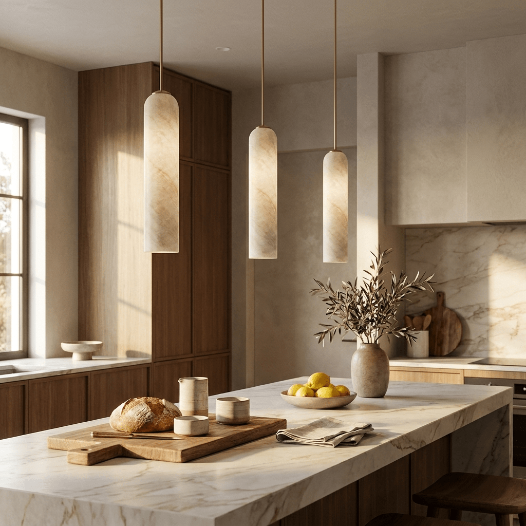 Alabaster Cylinder Pendant Light – product view 6