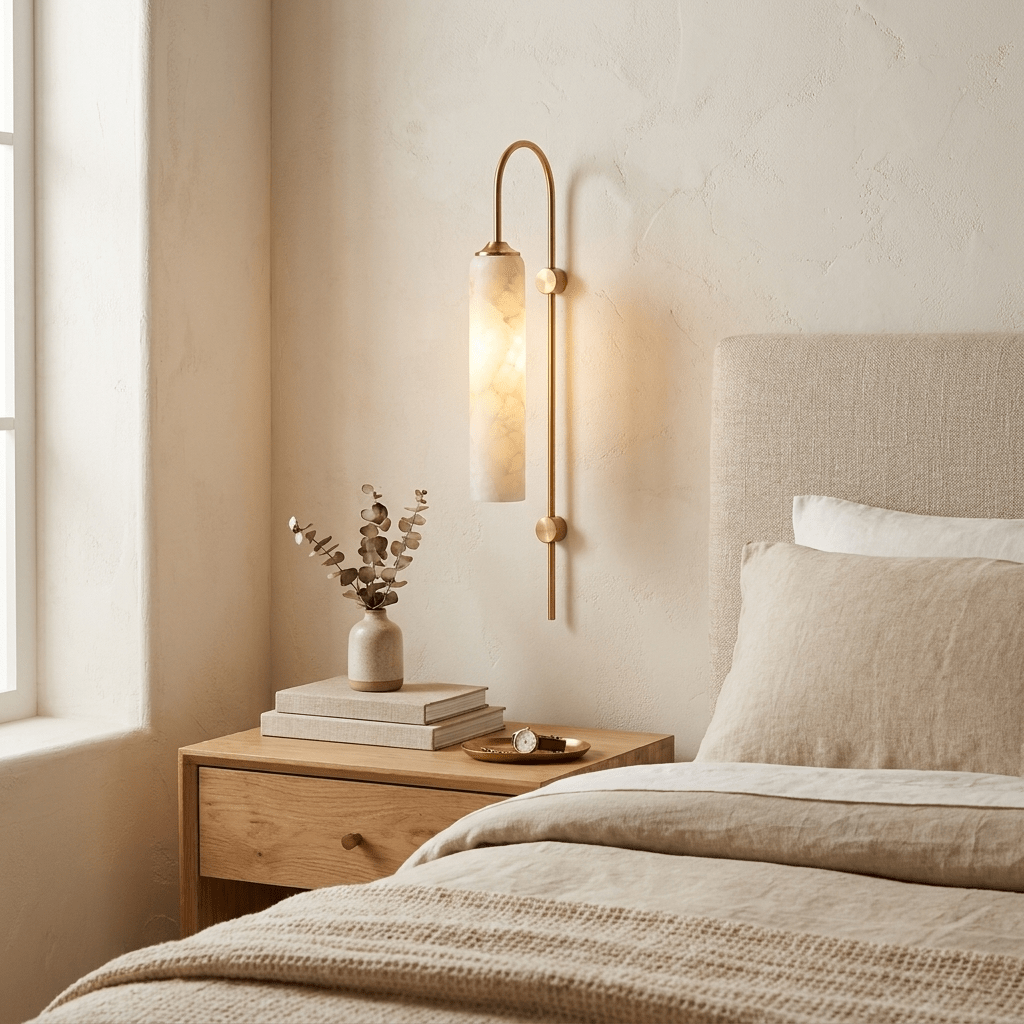 Alabaster Cylinder Wall Light – product view 2