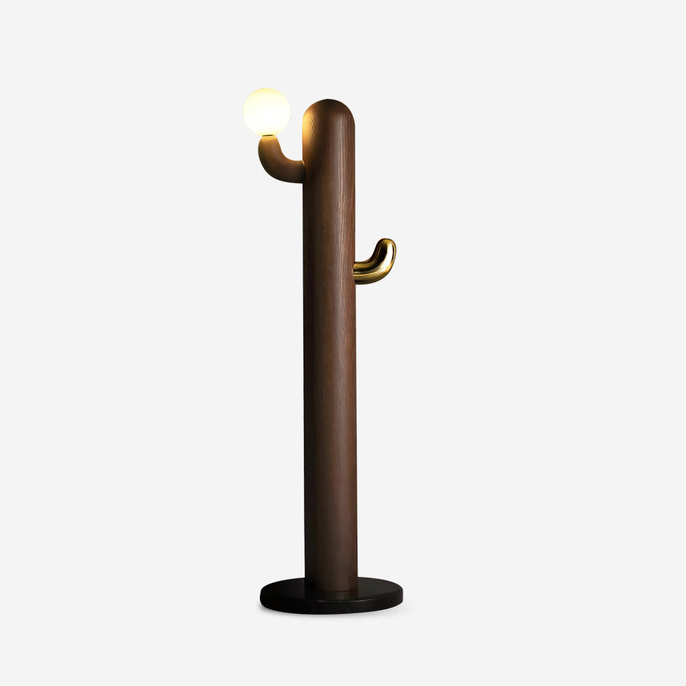 Wooden Cactus Marble Floor Lamp — product view 1