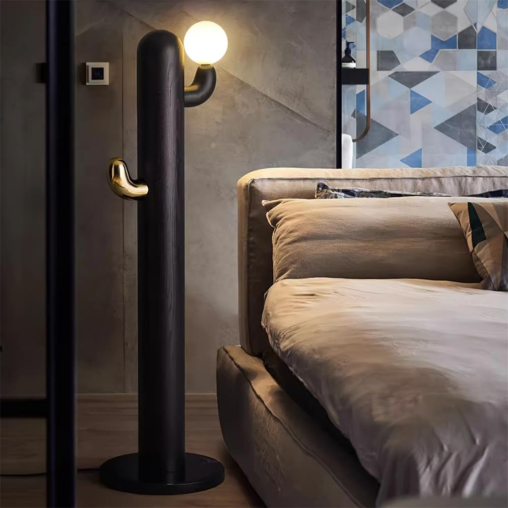 Wooden Cactus Marble Floor Lamp — product view 4