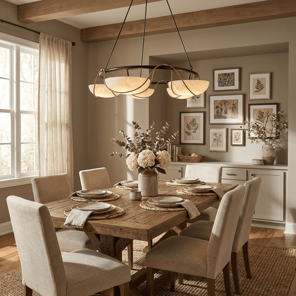 Alabaster Bowl Ring Chandelier – product view 3