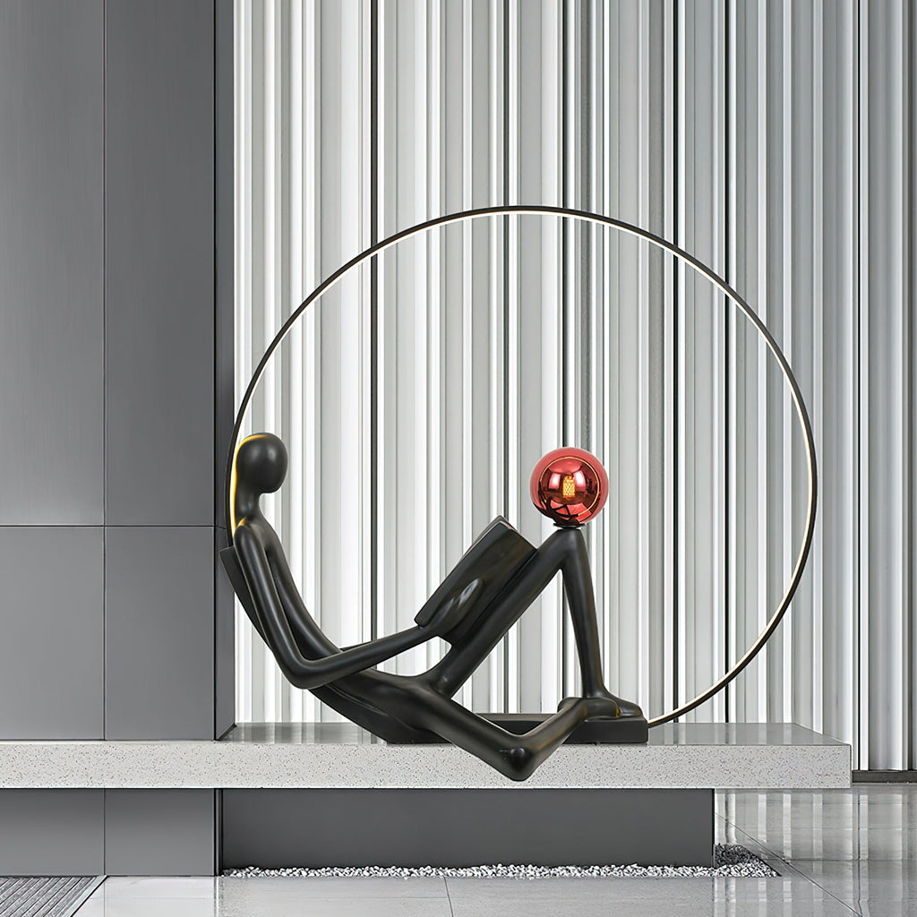 Reader Statue Glass Floor Lamp — product view 2