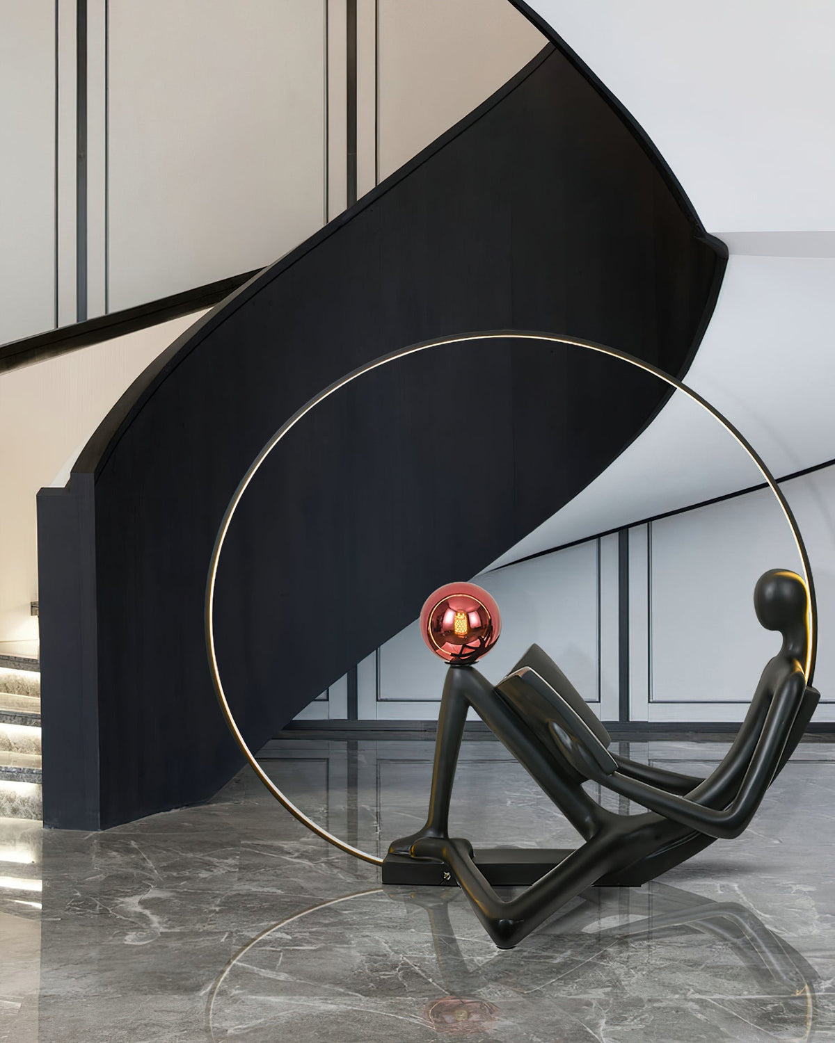 Reader Statue Glass Floor Lamp — product view 3