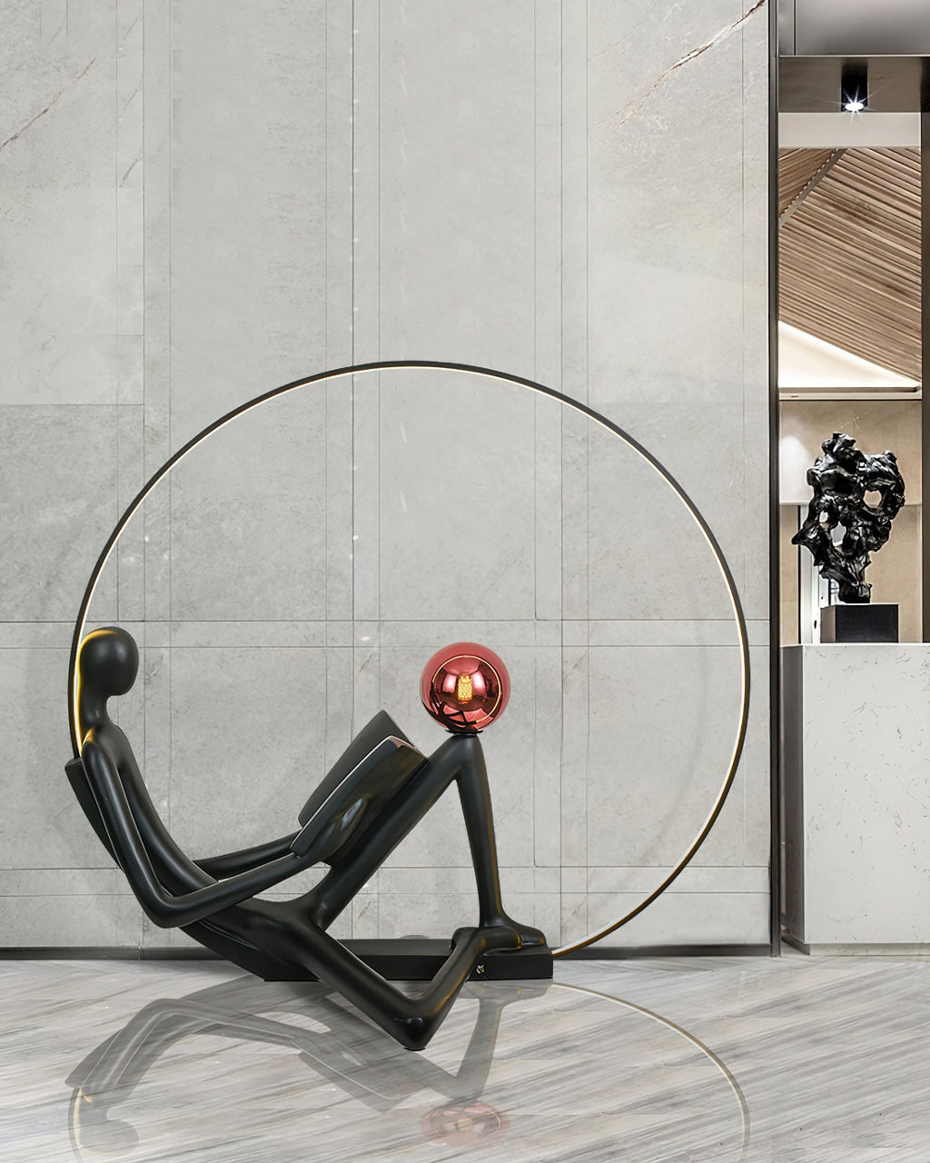Reader Statue Glass Floor Lamp — product view 4