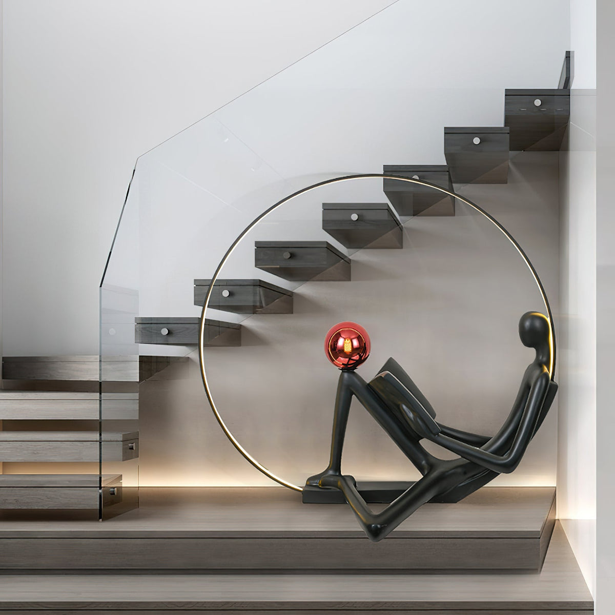 Reader Statue Glass Floor Lamp — product view 9