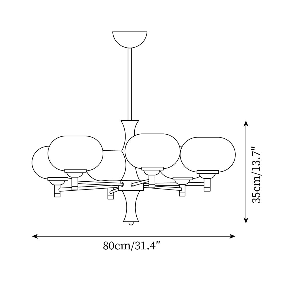 Vintage Rico Glass Chandelier — product view 6