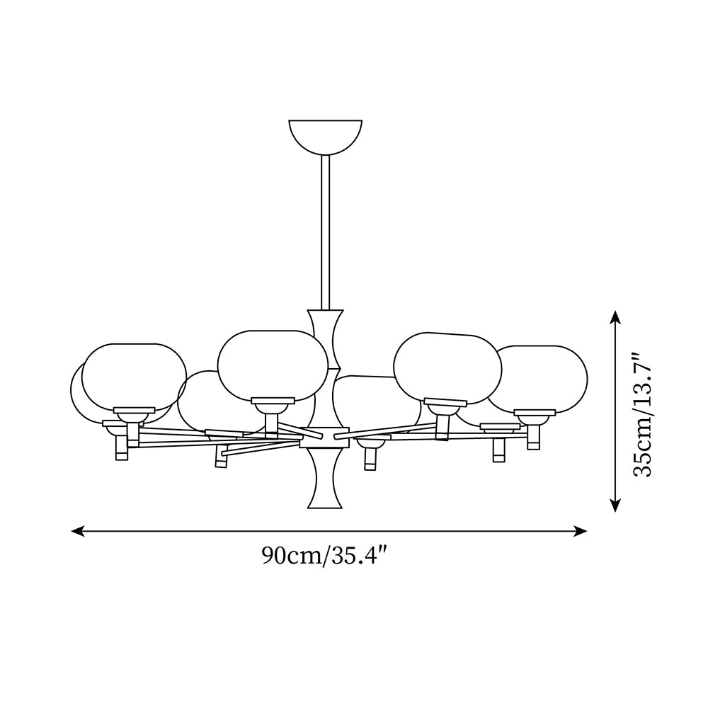 Vintage Rico Glass Chandelier — product view 7