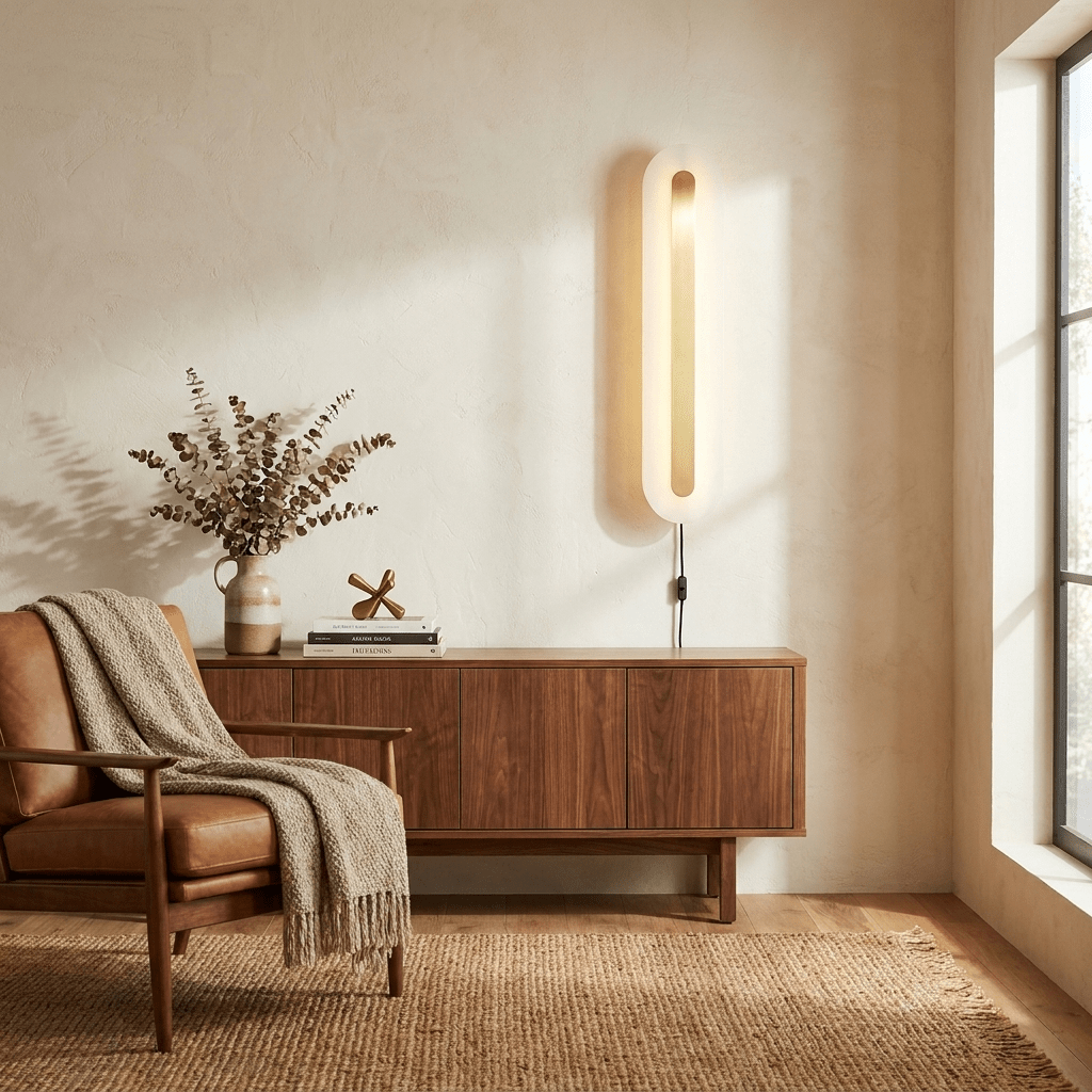 Alabaster Rounded Plug-in Wall Light – product view 6